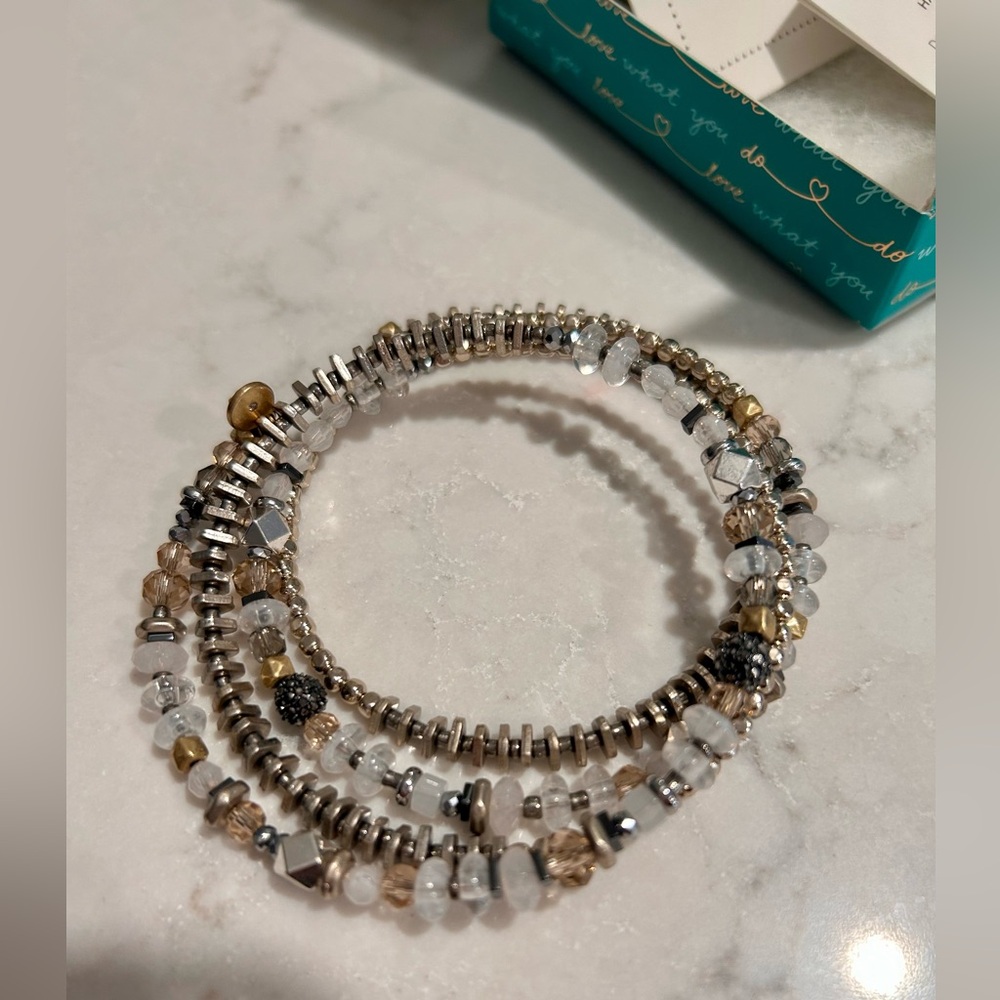 NEW! Stella & Dot Multi-Tone Beaded Keely Wrap Bracelet